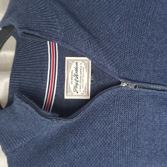 Navy Blue Quarter Zip Sweater - Picture 2 of 3